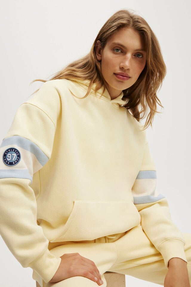 Cotton On Plush Premium Graphic Hoodie Sugar Cookie/body Athletic Club