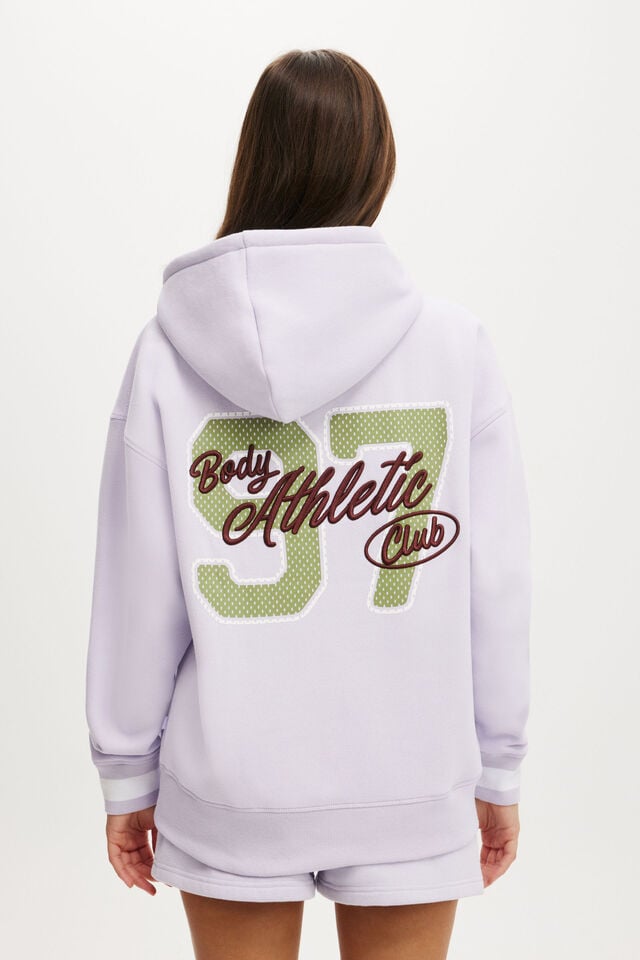 Cotton On Plush Premium Graphic Hoodie Thistle/body Athletic Club