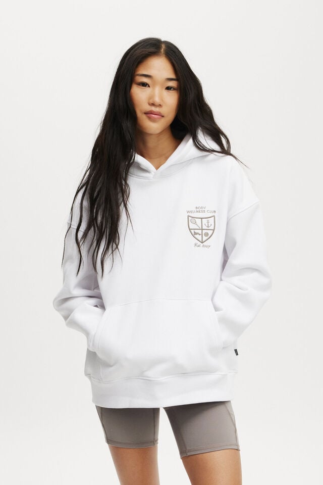 cotton on Plush Premium Graphic Hoodie white/heritage wellness club