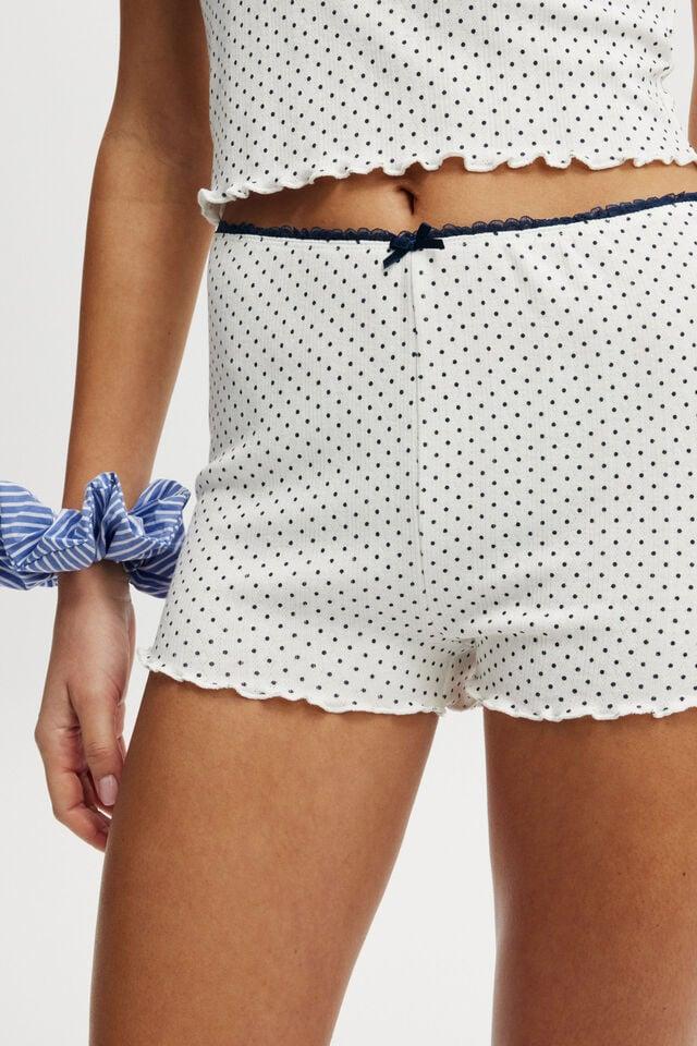 Cotton On Pointelle Picot Sleep Short Polka Dot White