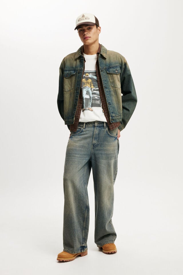 Cotton On Post Malone Box Fit T-Shirt Lcn Bra Vintage White/post Malone - Pick Up T