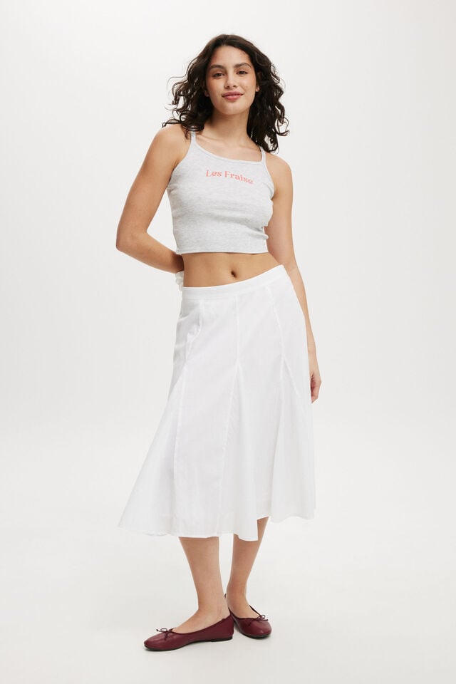 Cotton On Racer Back Graphic Cami Les Fraise/soft Grey Marle