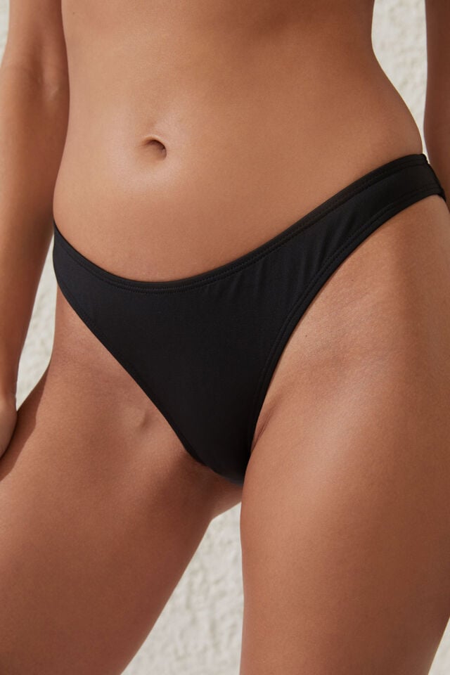 Cotton On Refined High Side Brazilian Bikini Bottom Black