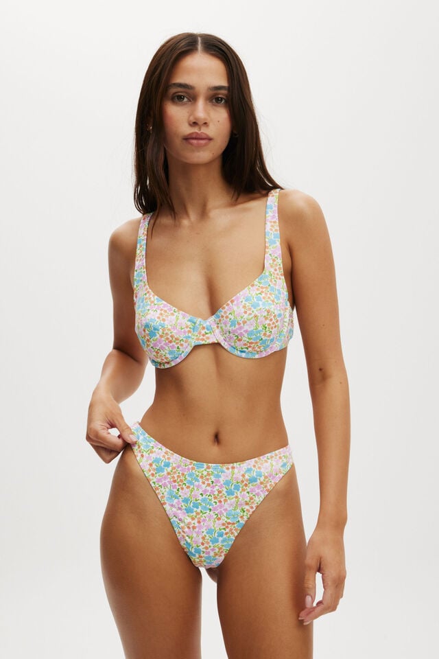 Cotton On Refined High Side Thong Bikini Bottom Gina Floral