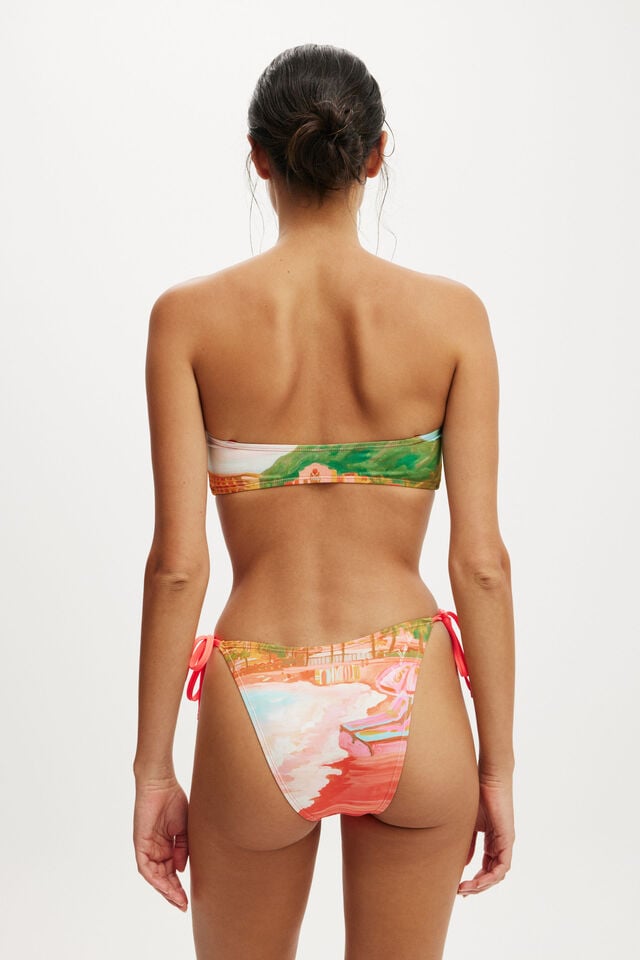 Cotton On Ring Front Bandeau Bikini Top Sunset Resort/rings