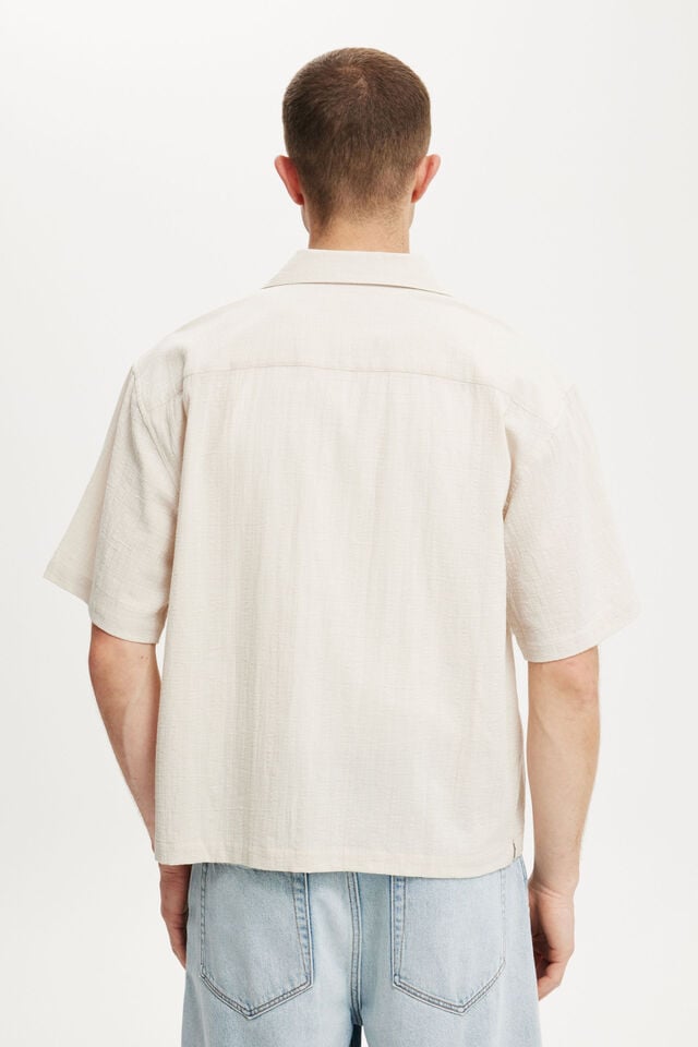 Cotton On Riviera Box Fit Short Sleeve Shirt Light Taupe