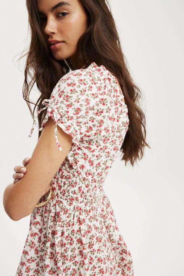 Cotton On Sadie Button Through Playsuit Annaliese Floral Red