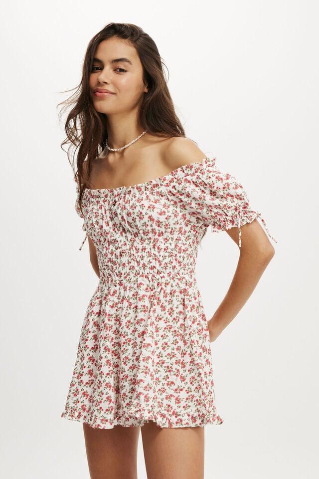 cotton on Sadie Button Through Playsuit annaliese floral red