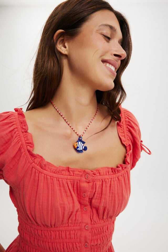 Cotton On Sadie Button Through Playsuit Coral Crush