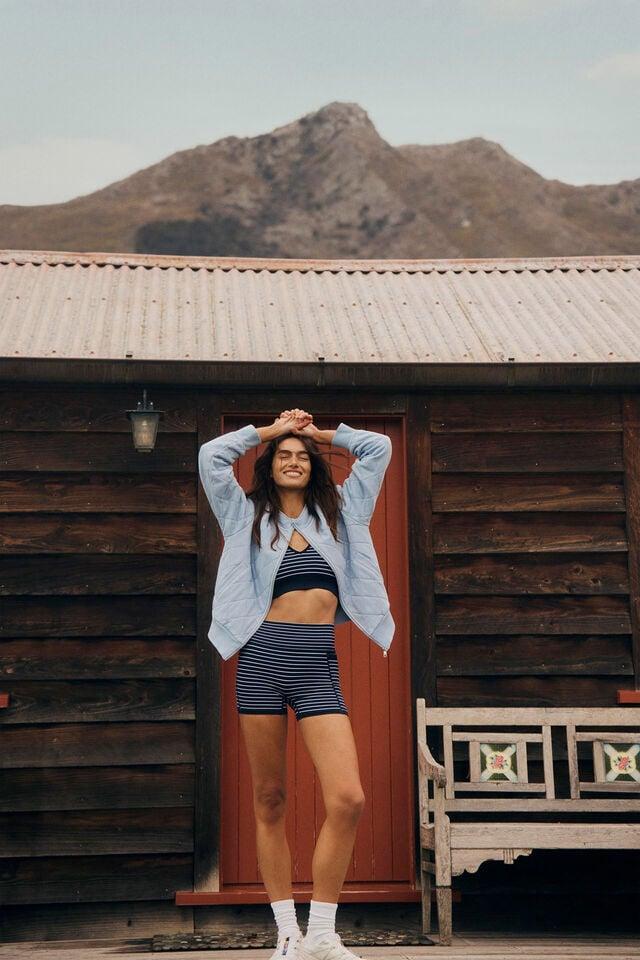 cotton on Seamless Pocket Shortie Short dark water/ white stripe