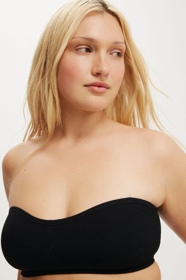 Cotton On Seamless Sweetheart Padded Bandeau (r) Black