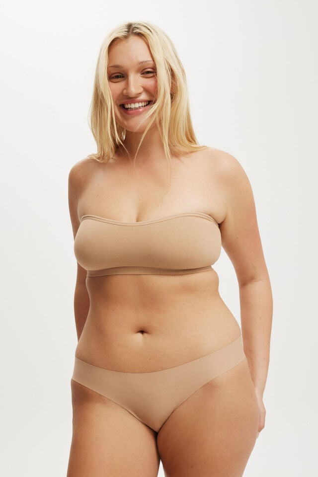 cotton on Seamless Sweetheart Padded Bandeau (r) maple sugar