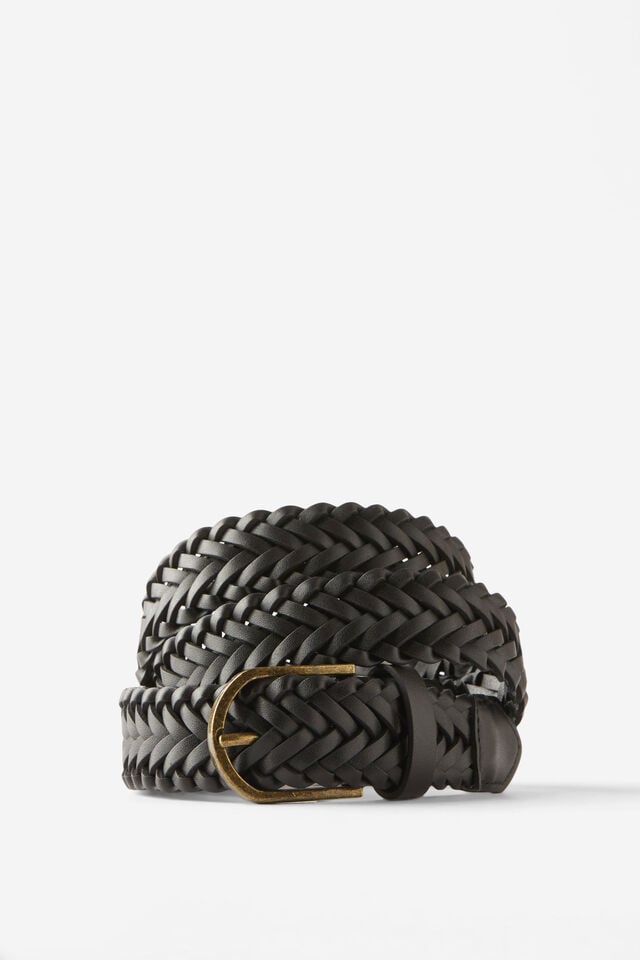 cotton on Signature Braided Belt black/burnished gold