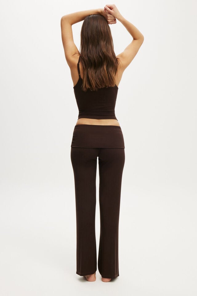 Cotton On Sleep Recovery Roll Waist Pant Chocolate Fudge
