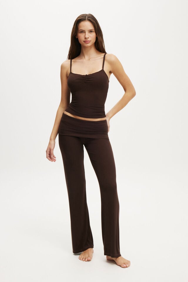 cotton on Sleep Recovery Roll Waist Pant chocolate fudge