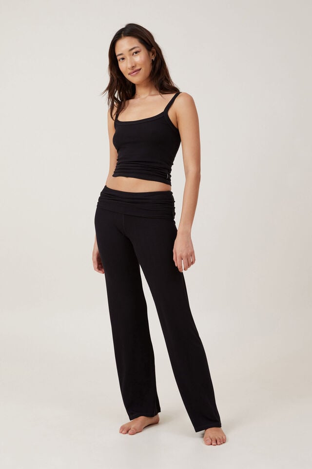 cotton on Sleep Recovery Roll Waist Pant true black