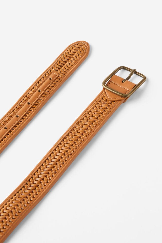 Cotton On Snake Bite Braided Belt Tan/burnished Gold