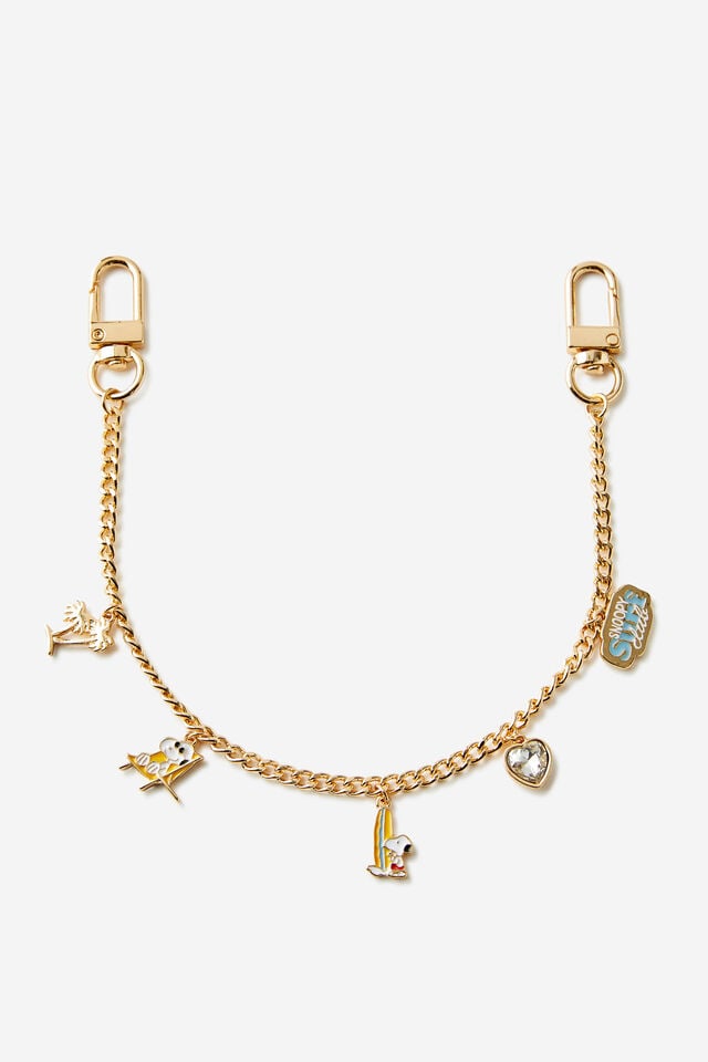 cotton on Snoopy Bag Charm lcn pea surf snoopy chain gold