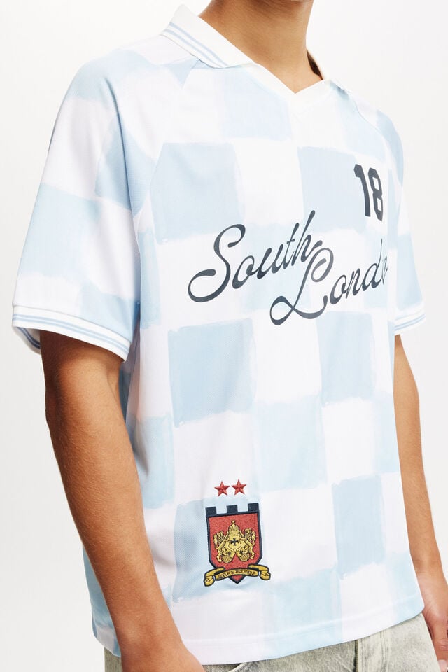 Cotton On Soccer Jersey White/baby Blue/south London