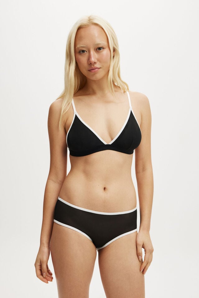 Cotton On Sporty Mesh Cheeky Boyleg Brief Black/white