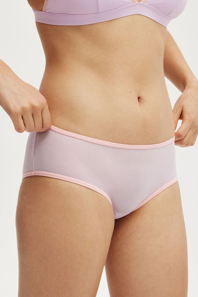 Cotton On Sporty Mesh Cheeky Boyleg Brief Orchid Touch/pink Blossom