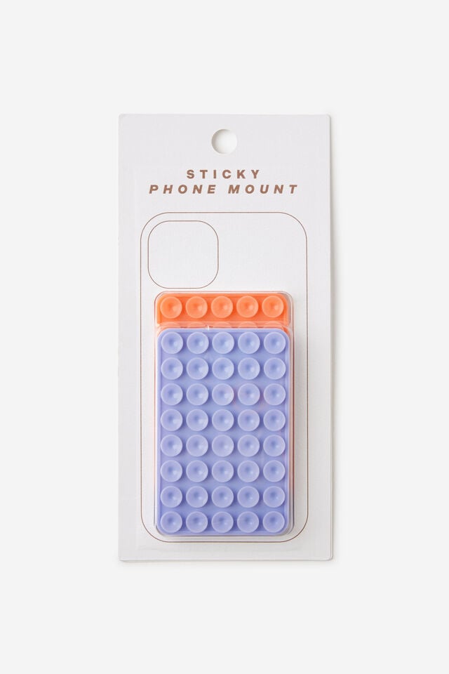 cotton on Sticky Phone Mount Duo rectangle nectarine/lilac