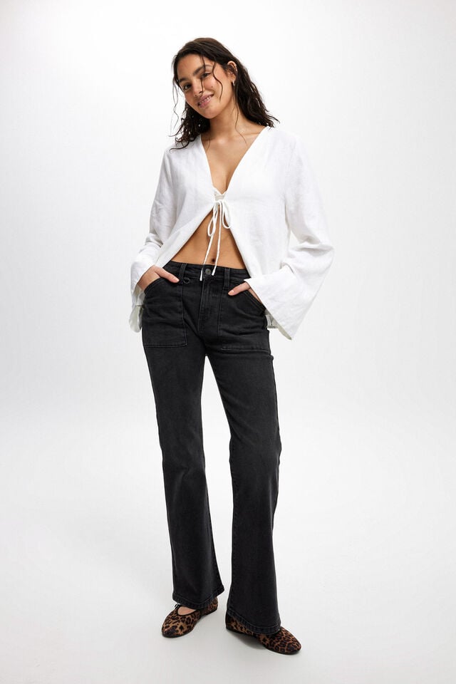 cotton on Stretch Bootcut Flare Jean black pepper/utility