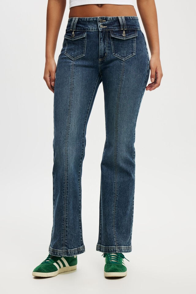 Cotton On Stretch Bootcut Flare Jean Deepwater Blue/pockets