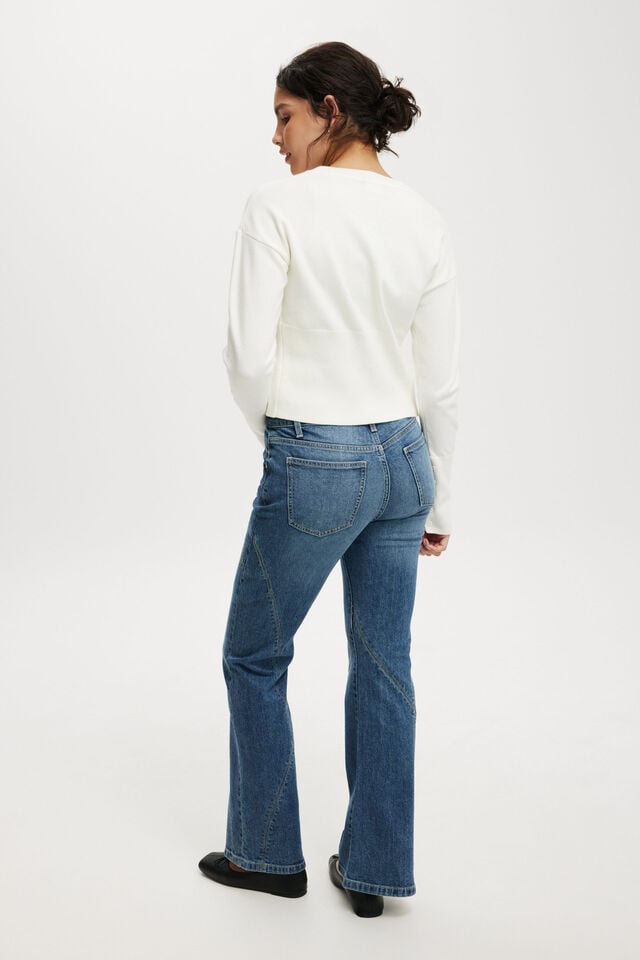 Cotton On Stretch Bootcut Flare Jean Pure Blue/seam