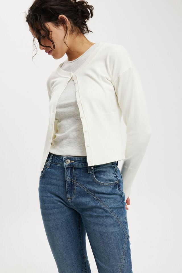 Cotton On Stretch Bootcut Flare Jean Pure Blue/seam