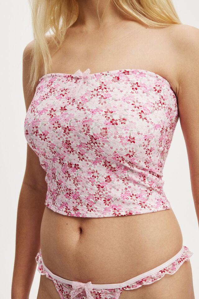 Cotton On Stretch Lace Bandeau Lizzie Garden Floral/french Fairytale