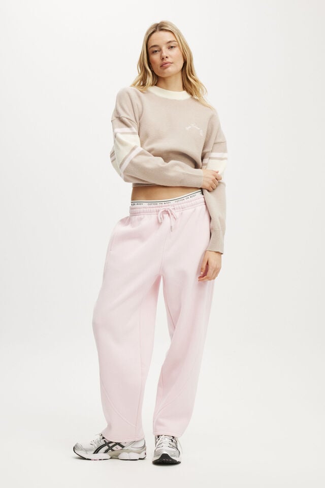 Cotton On Stripe Knit Pullover Allspice/coconut Milk