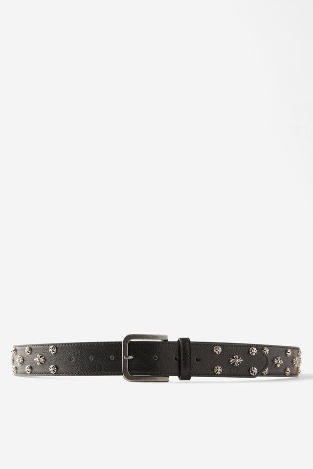 cotton on Stud Belt worn black/burnished silver/cross studs