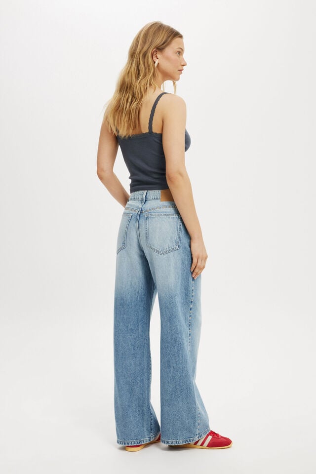 Cotton On Studded Relaxed Wide Jean Saltwater Blue/stud