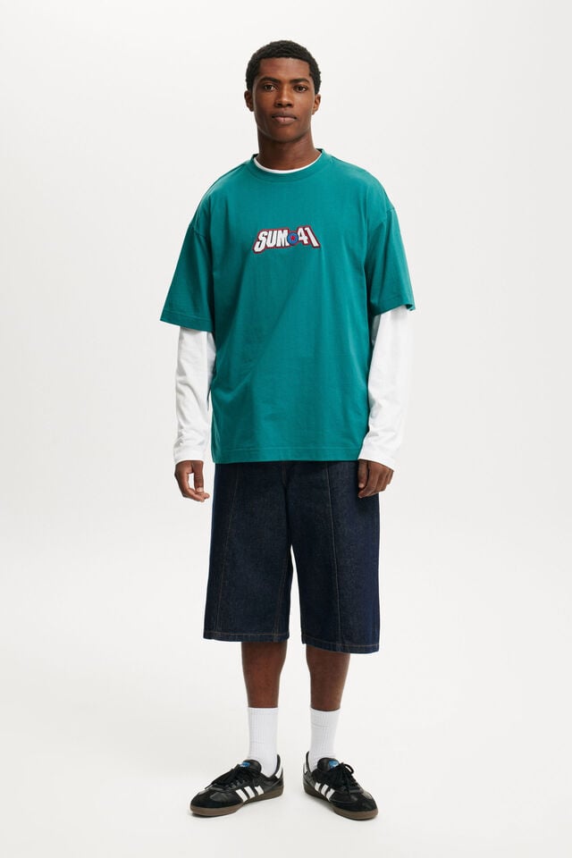 Cotton On Sum 41 Box Fit T-Shirt Lcn Mt Emerald / Sum-41 Logo