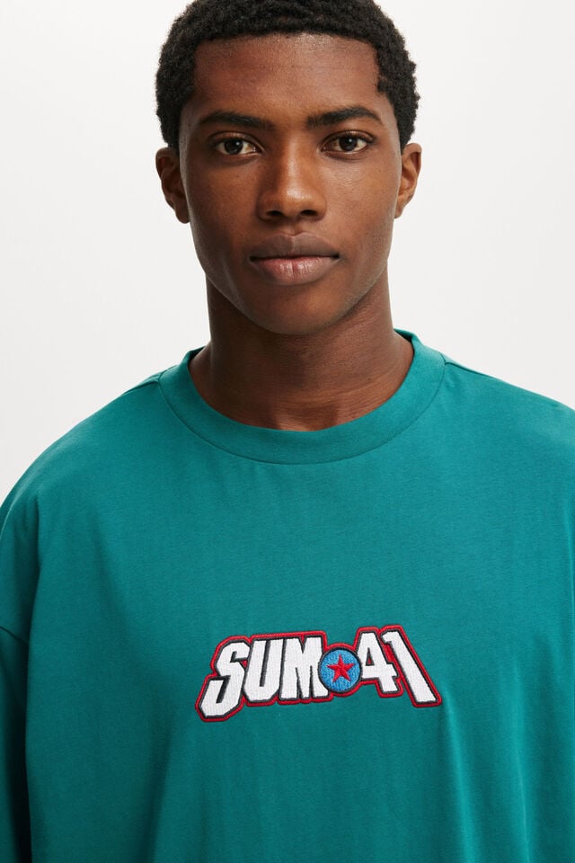 Cotton On Sum 41 Box Fit T-Shirt Lcn Mt Emerald / Sum-41 Logo