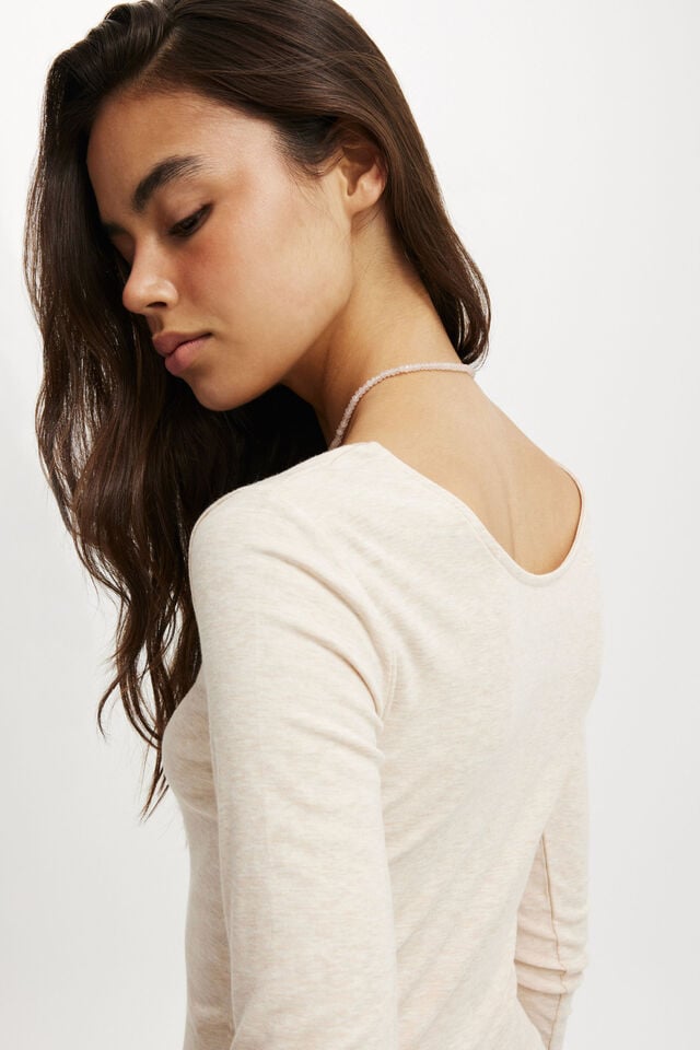 Cotton On Sunday Scoop Long Sleeve French Beige Marle