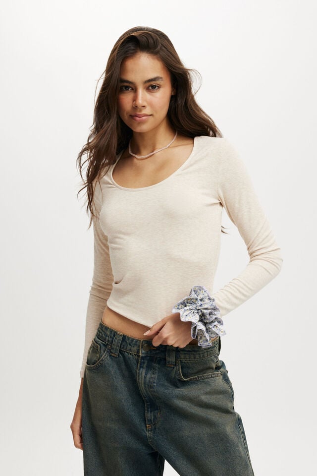 cotton on Sunday Scoop Long Sleeve french beige marle