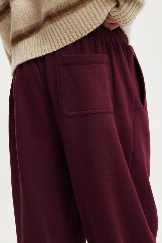 Cotton On Super Baggy Cuffed Track Pant Velvet Plum