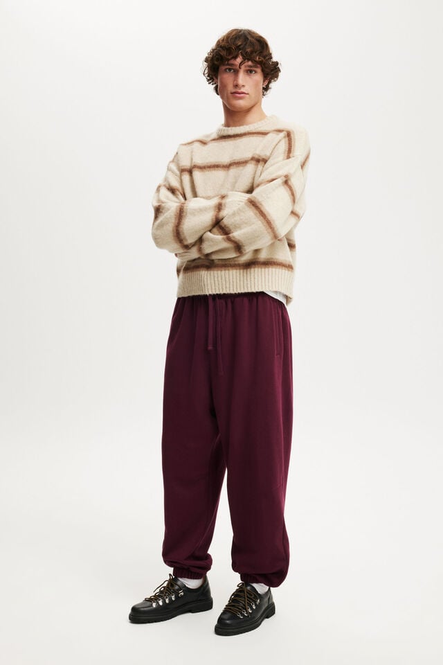 cotton on Super Baggy Cuffed Track Pant velvet plum