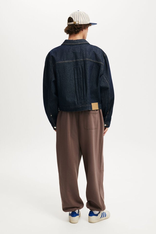 Cotton On Super Baggy Cuffed Track Pant Washed Chocolate