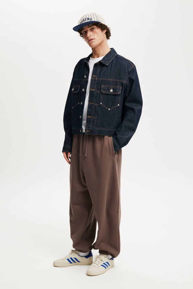 cotton on Super Baggy Cuffed Track Pant washed chocolate