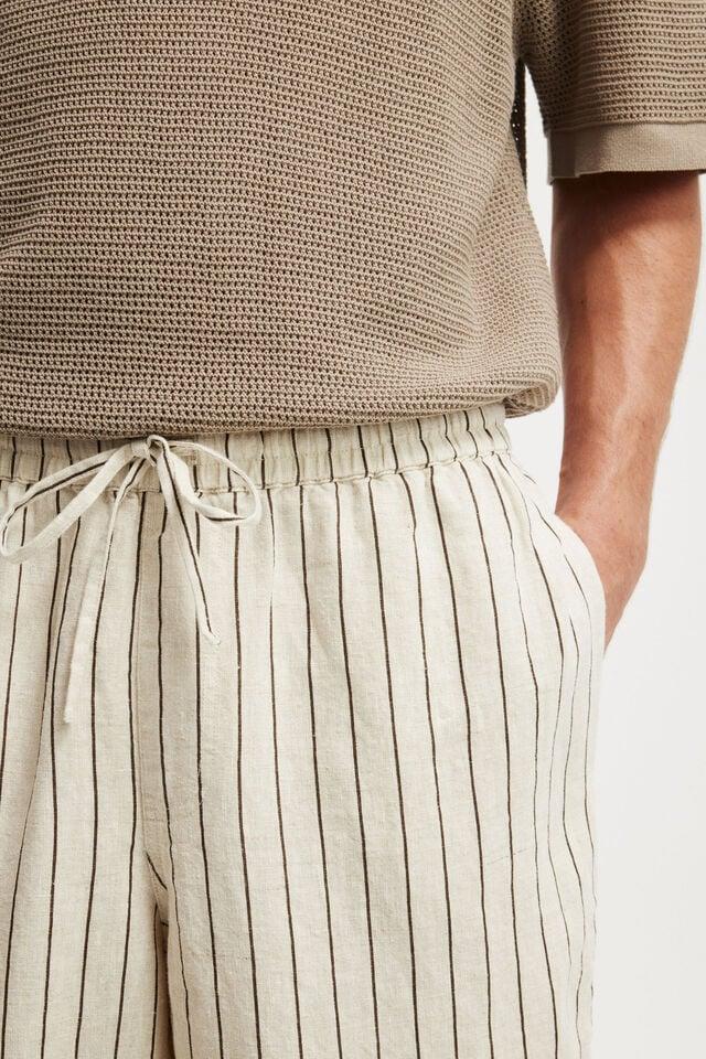 Cotton On Super Baggy Linen Pant Oatmeal//brown Stripe