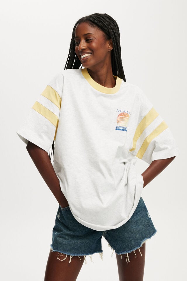 cotton on Super Oversized Graphic Tee maui/soft grey marle