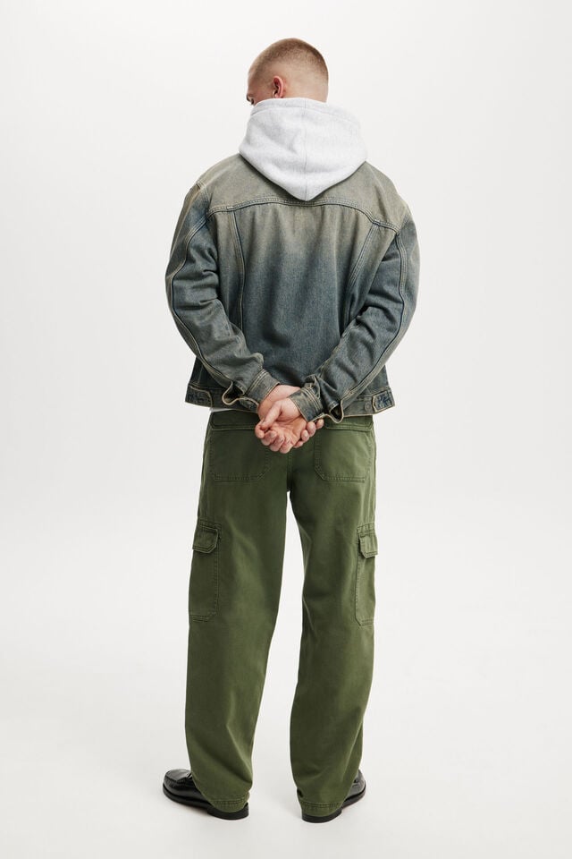 Cotton On Tactical Cargo Pant Vintage Army Green Herringbone