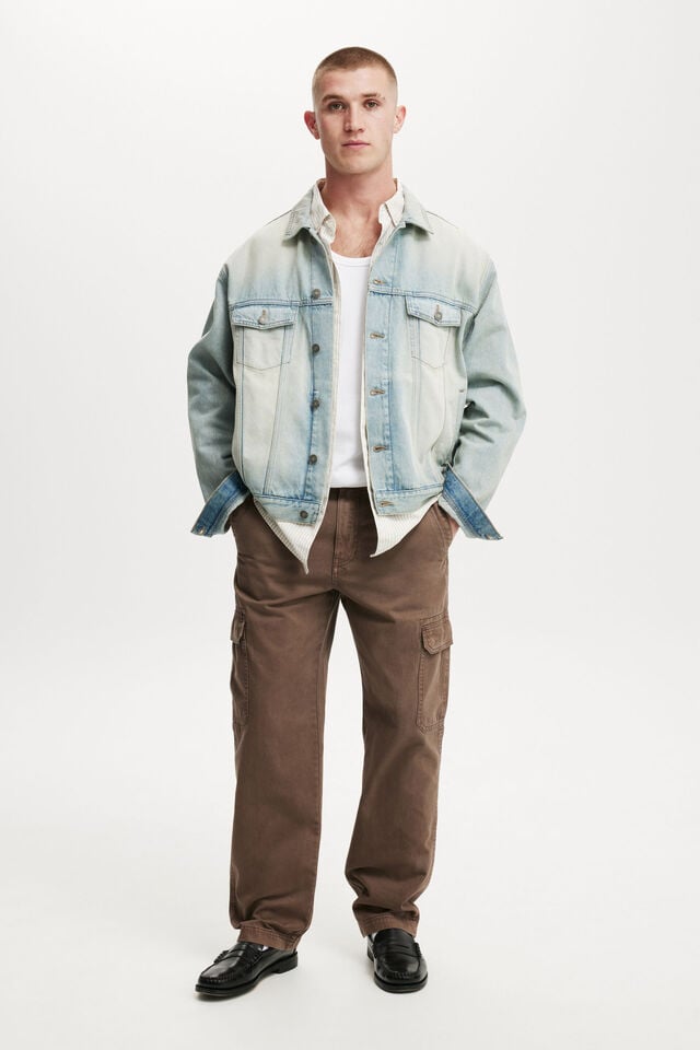 Cotton On Tactical Cargo Pant Vintage Dark Brown Herringbone