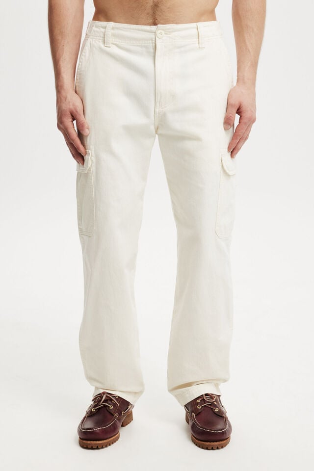 Cotton On Tactical Cargo Pant Vintage Ecru Herringbone
