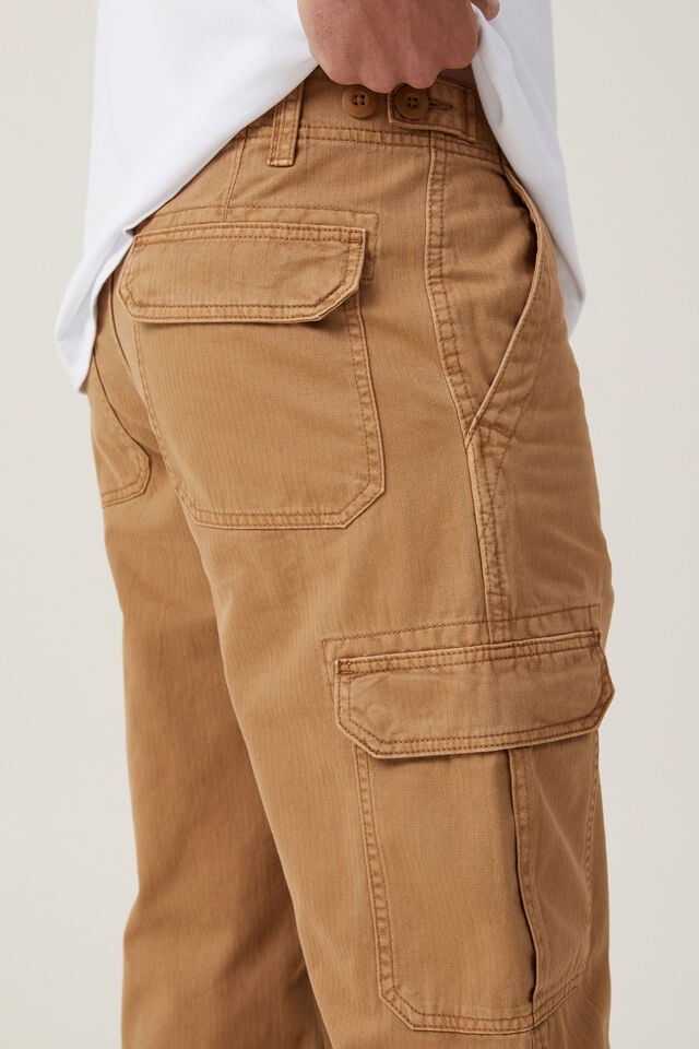Cotton On Tactical Cargo Pant Vintage Tobacco Herringbone