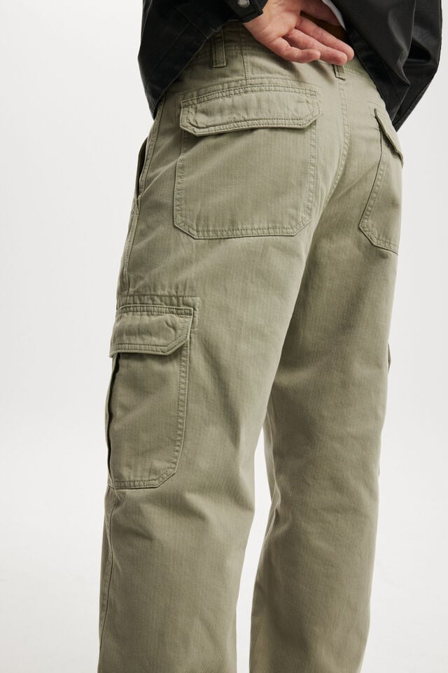 Cotton On Tactical Cargo Pant Washed Military Herringbone