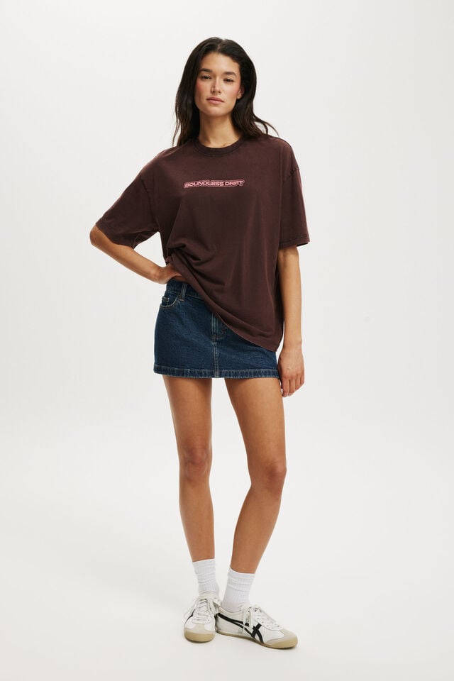 Cotton On The Boxy Graphic Tee Boundless Drift/ Dark Oak